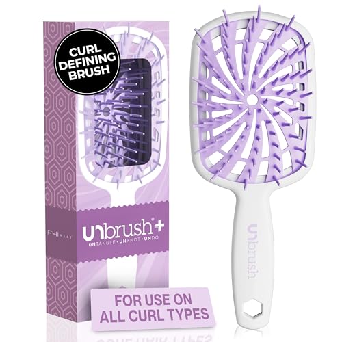FHI Heat UNbrush Plus: cepillo para cabello rizado que desenreda de forma suave y eficaz en cabellos frágiles, húmedos o secos. Cepillo desenredante con 84 cerdas UltraFlex, ultraligero, ventilado y antiestático.