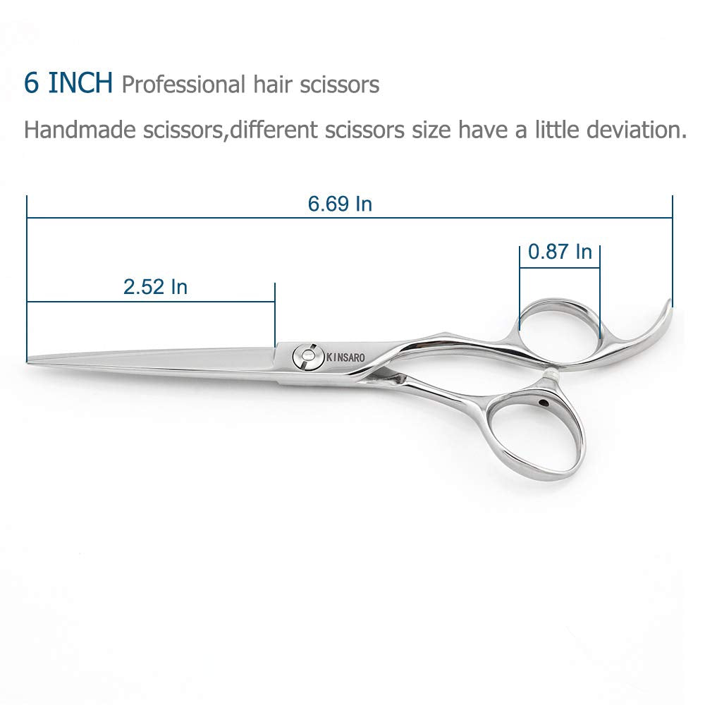White Smoke 6 Inch Professional Hair Scissors Professional 440C Stainless Steel Hair Cutting Scissors – Hand-Sharpened Japanese Blades, Ergonomic Handle, Ultra-Sharp Barber Shears for Thick Hair & Dog Grooming