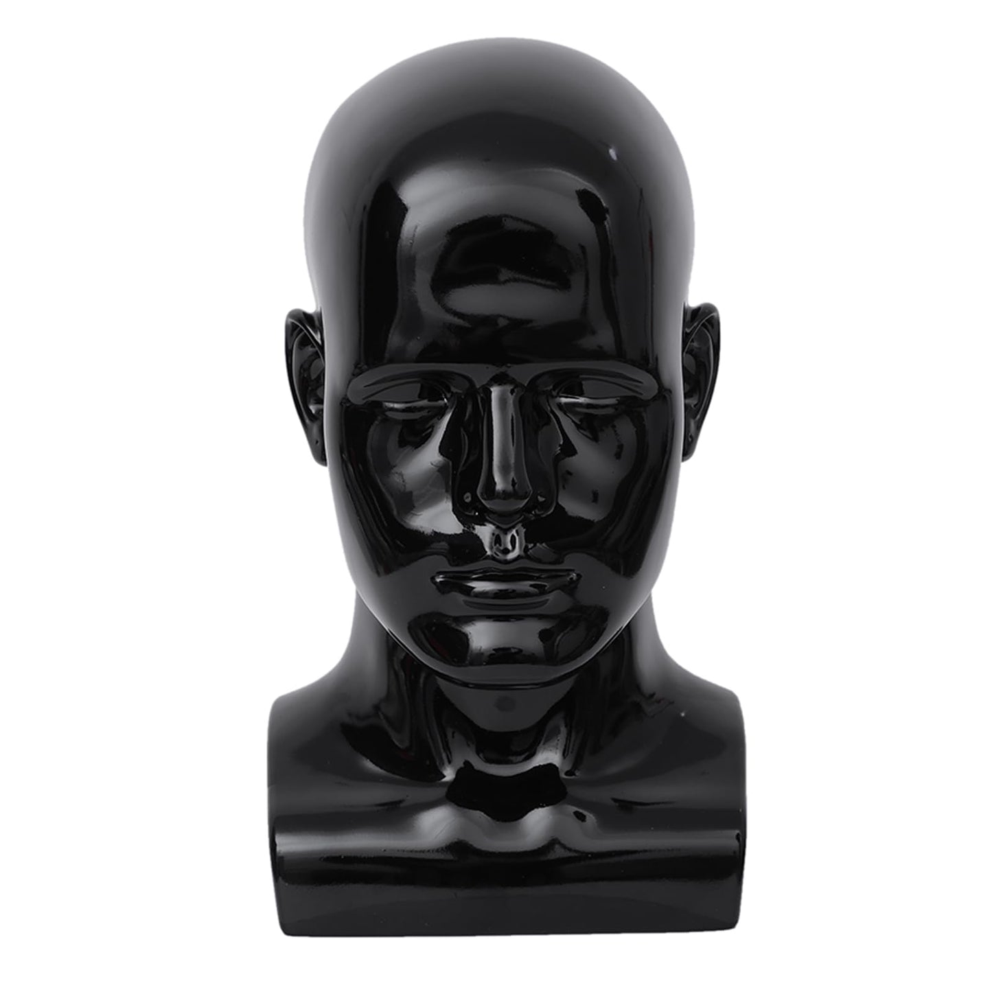 Black BLTYXT PVC Male Mannequin Head Professional Manikin Training Head for Display Headphone Game Console Hats Wigs Jewellery Glasses Facemask Caps Model Head (L90LH)