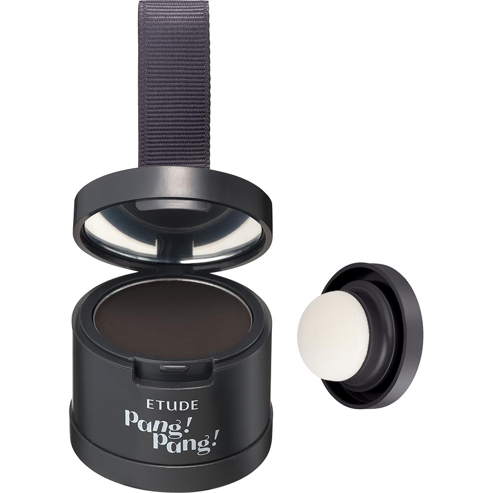 White Smoke ETUDE Hair Pang Pang hairline powder Root Touch Up Hair Color, Waterproof, For Facial Makeup, Hairline and Thin Hair - Natural Black
