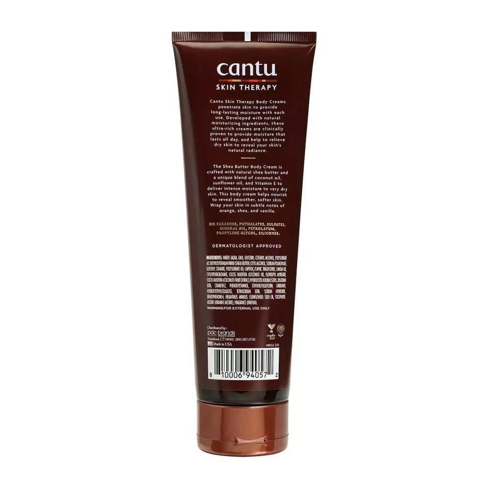 White Smoke Cantu Skin Therapy Shea Butter Nourishing Body Cream for very Dry Skin, 8.5 Ounce