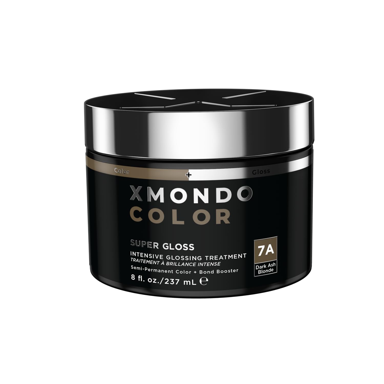 Black XMONDO Color Dark Ash Blonde Color Depositing Mask & Semi-Permanent Hair Dye Super Gloss Infused with Bond Boosters for Nourishment, Revitalize & Repair, Vegan Formula, 8 Fl Oz
