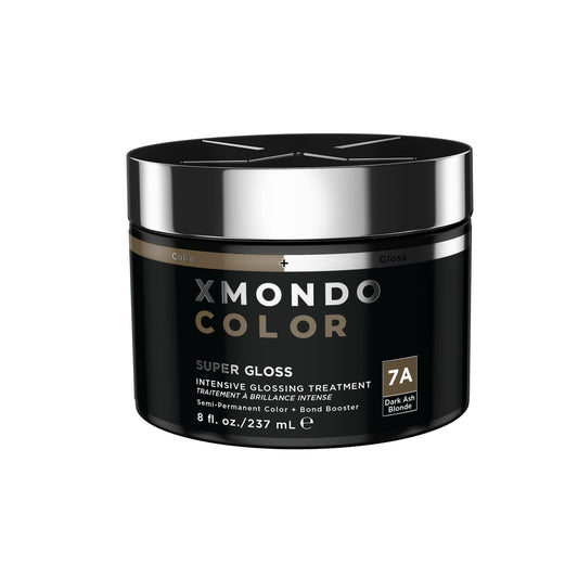 Black XMONDO Color Dark Ash Blonde Color Depositing Mask & Semi-Permanent Hair Dye Super Gloss Infused with Bond Boosters for Nourishment, Revitalize & Repair, Vegan Formula, 8 Fl Oz
