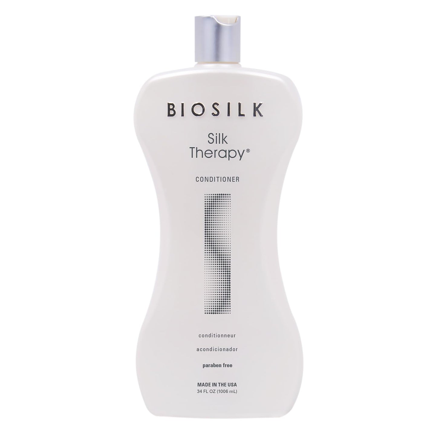 Light Gray BioSilk Silk Therapy Conditioner, Moisturizes & Conditions Hair for Incredible Shine, Detangles & Provides Heat Protection, Sulfate-Free, Paraben-Free, Cruelty-Free, 34 Oz