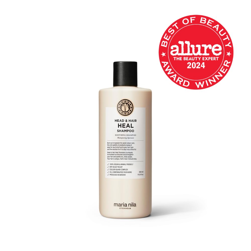 White Smoke Maria Nila Head & Hair Heal, Soothing Shampoo for Dry & Itchy Scalp, Calming Aloe Vera & Piroctone Olamine Properties Moisturises/Soothes Scalp Preventing Flakiness, 11.8 Fl Oz