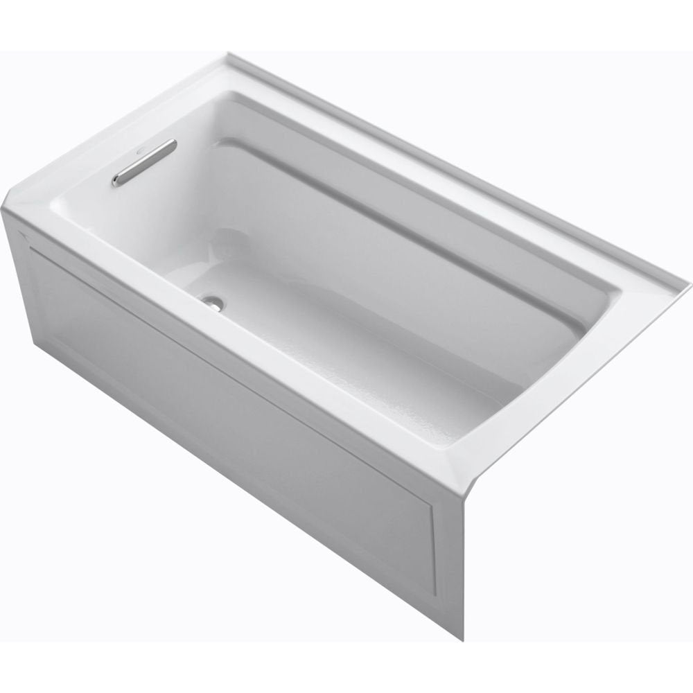 White Smoke Kohler 1123-LA-0 Archer® 60" x 32" alcove bath, left drain, White