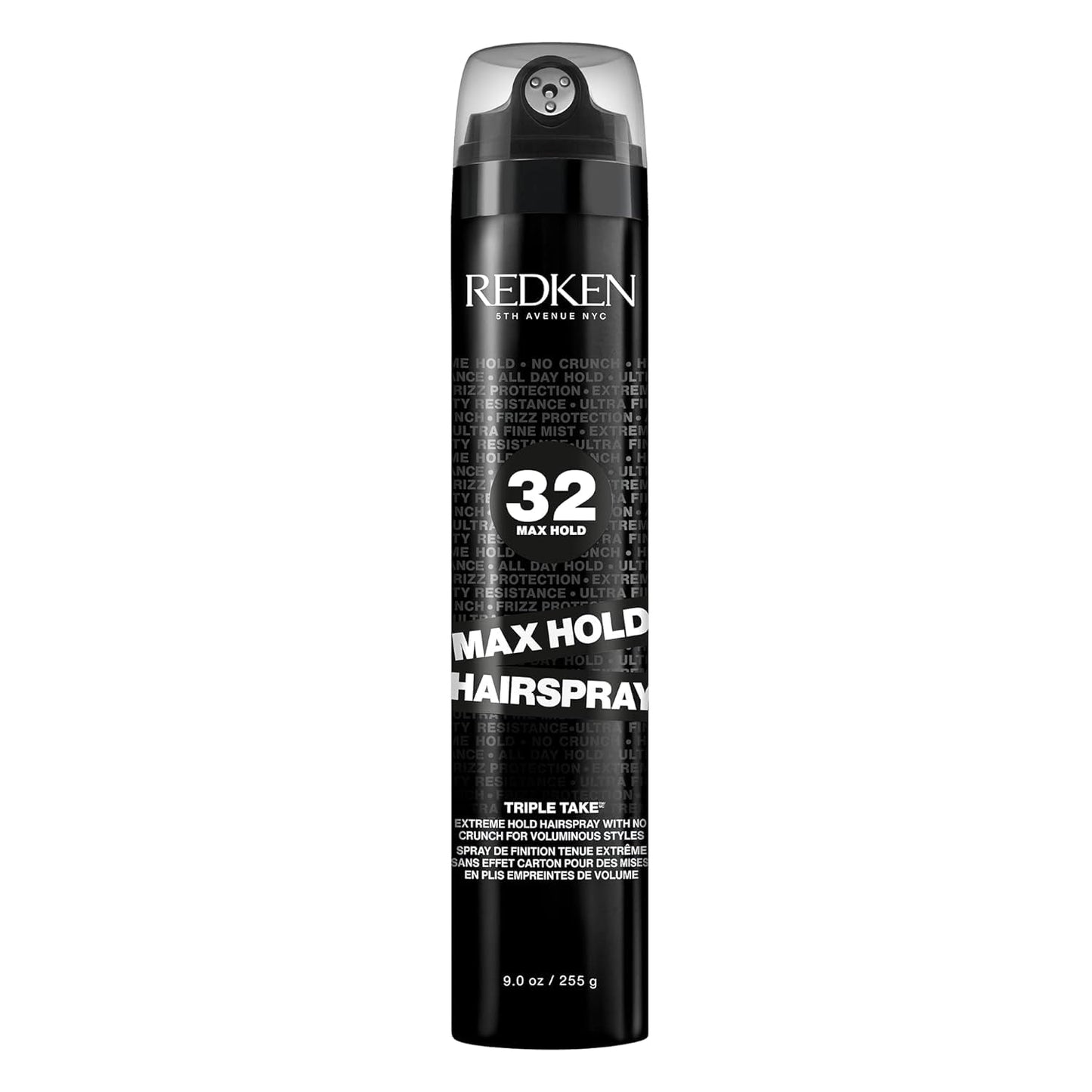 Black Redken Max Hold Hairspray 32 | Extreme Maximum High Hold Hairspray | Long-Lasting Lift & Body | All-Day Style Control | Dry Finish | 24 Hour Humidity Resistance | | For All Hair Types | 9 Oz