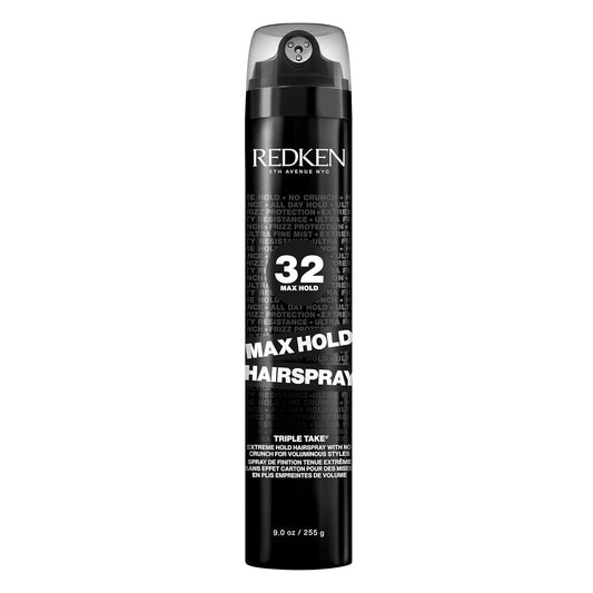 Black Redken Max Hold Hairspray 32 | Extreme Maximum High Hold Hairspray | Long-Lasting Lift & Body | All-Day Style Control | Dry Finish | 24 Hour Humidity Resistance | | For All Hair Types | 9 Oz