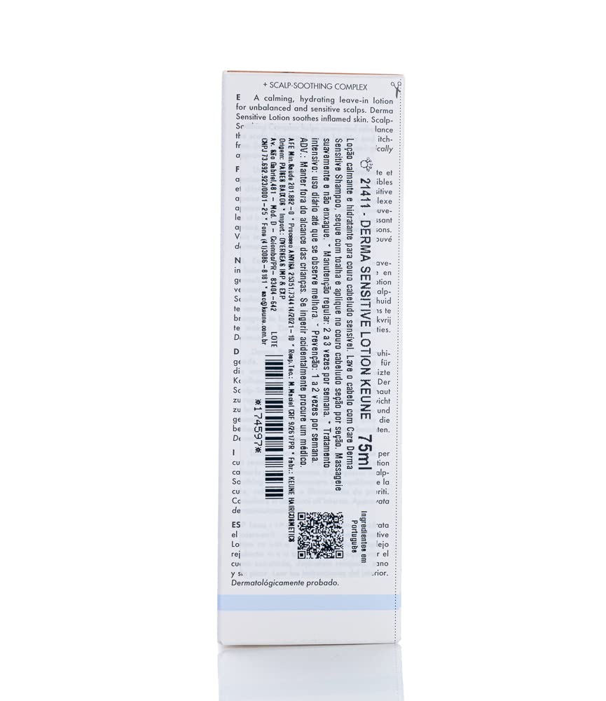 Light Gray Keune Care Derma Sensitive Lotion, Soothing & Calming Treatment for Dry Scalp, 2.5 Fl Oz
