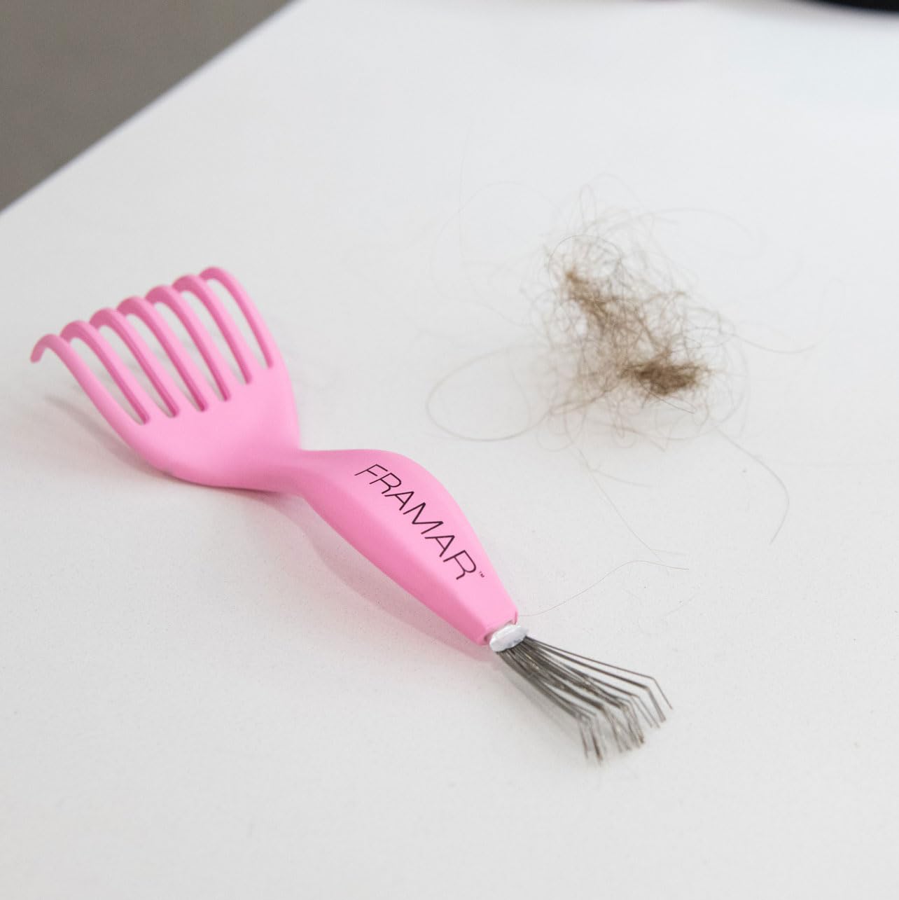 Lavender FRAMAR Premium Hair Brush Cleaner Tool – Hairbrush Cleaner Tool, Brush Cleaner Tool for All Types, Comb Cleaner – 2 in 1 Design Removes Hair & Build up Instantly – Pink