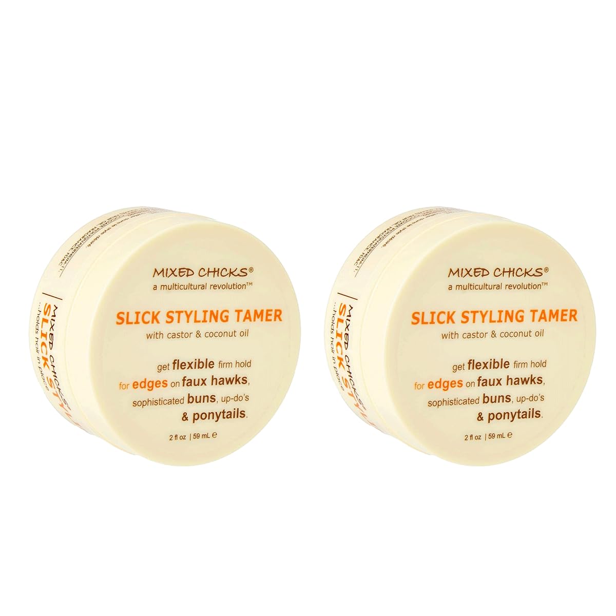 White Smoke Mixed Chicks Slick Styling Tamer-Edge Tamer with Castor and Coconut Oil, 2 fl. oz.