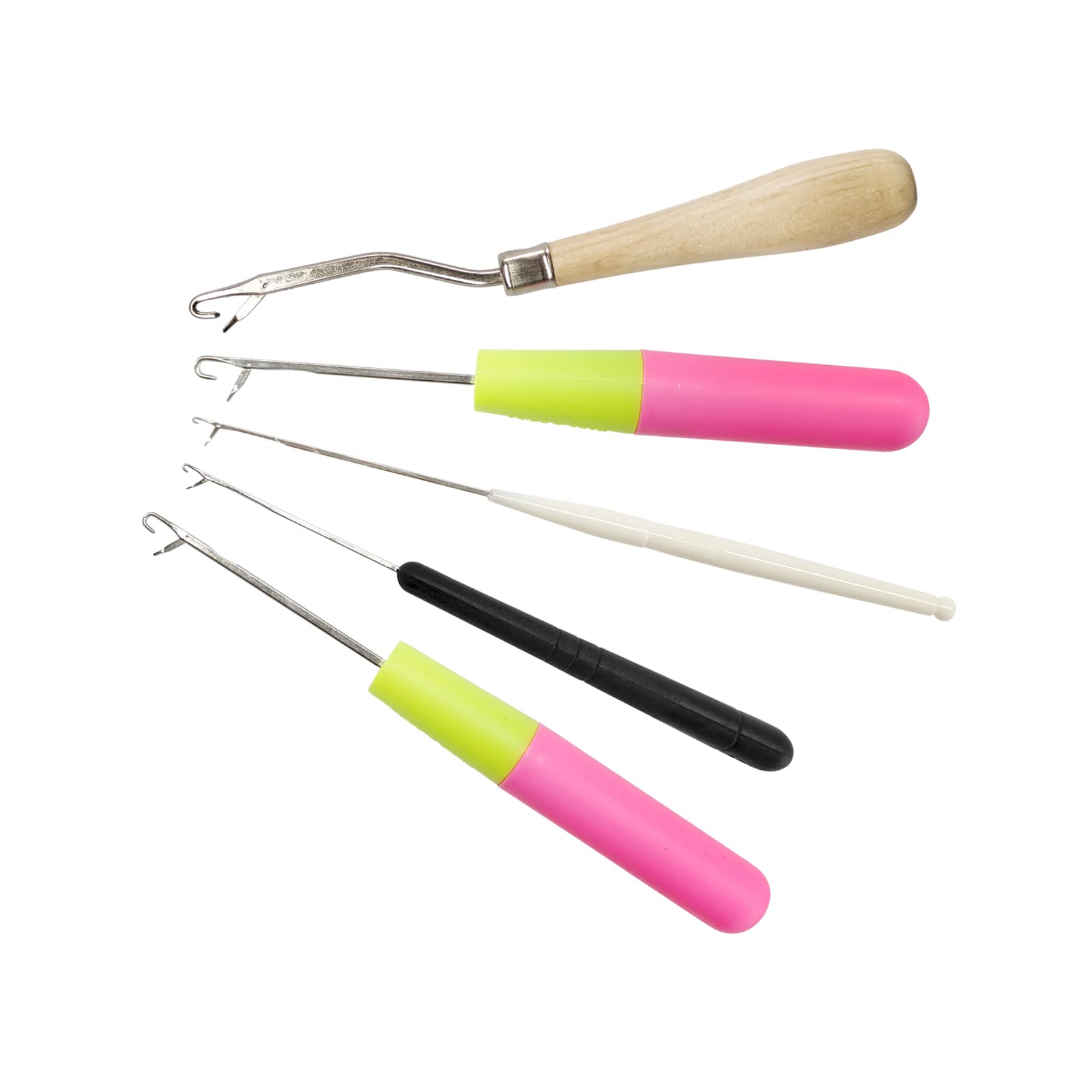 White Smoke 5PCS Latch Hook, Different Sizes Small Crochet Hooks Needle for Hair