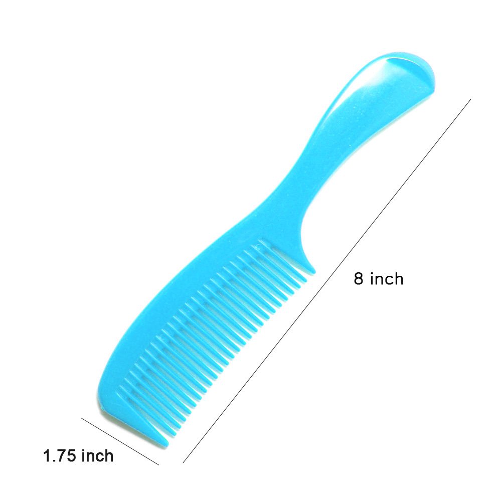 White Smoke LUXXII - (6 Pack) 8" Colorful Styling Essentials Round Handle Comb Hair Combs and (1 Pack) 5" Favorict Pocket Comb (A)