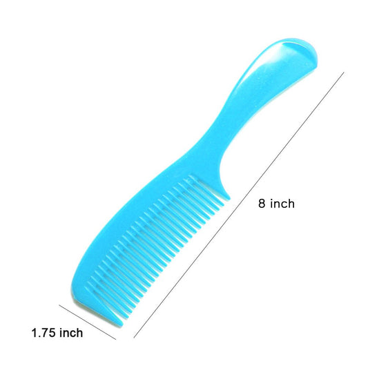 White Smoke LUXXII - (6 Pack) 8" Colorful Styling Essentials Round Handle Comb Hair Combs and (1 Pack) 5" Favorict Pocket Comb (A)