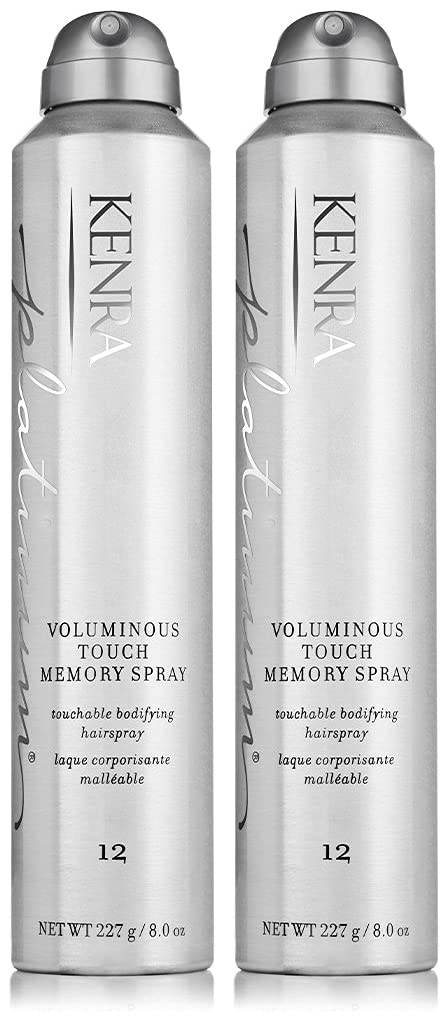 Light Gray Kenra Professional Platinum Voluminous Touch Memory Spray 12 | Bodifying, Fullness Hairspray | All Hair Types | 8 oz. (2-Pack)