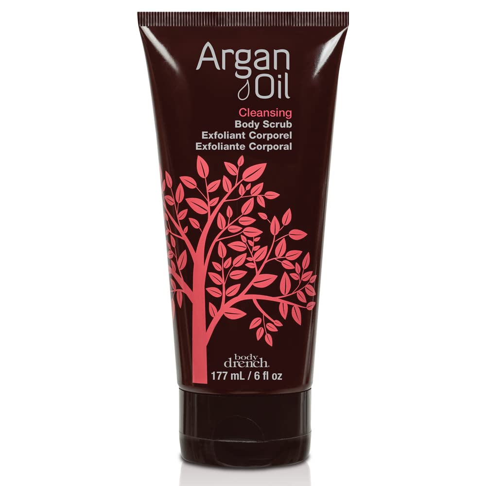 White Smoke Body Drench Argan Oil Body Scrub for Women – Body Exfoliator Scrub & Deep Cleansing Skin Polish for Smooth Skin, Removes Dead Skin Cells, 6 fl oz
