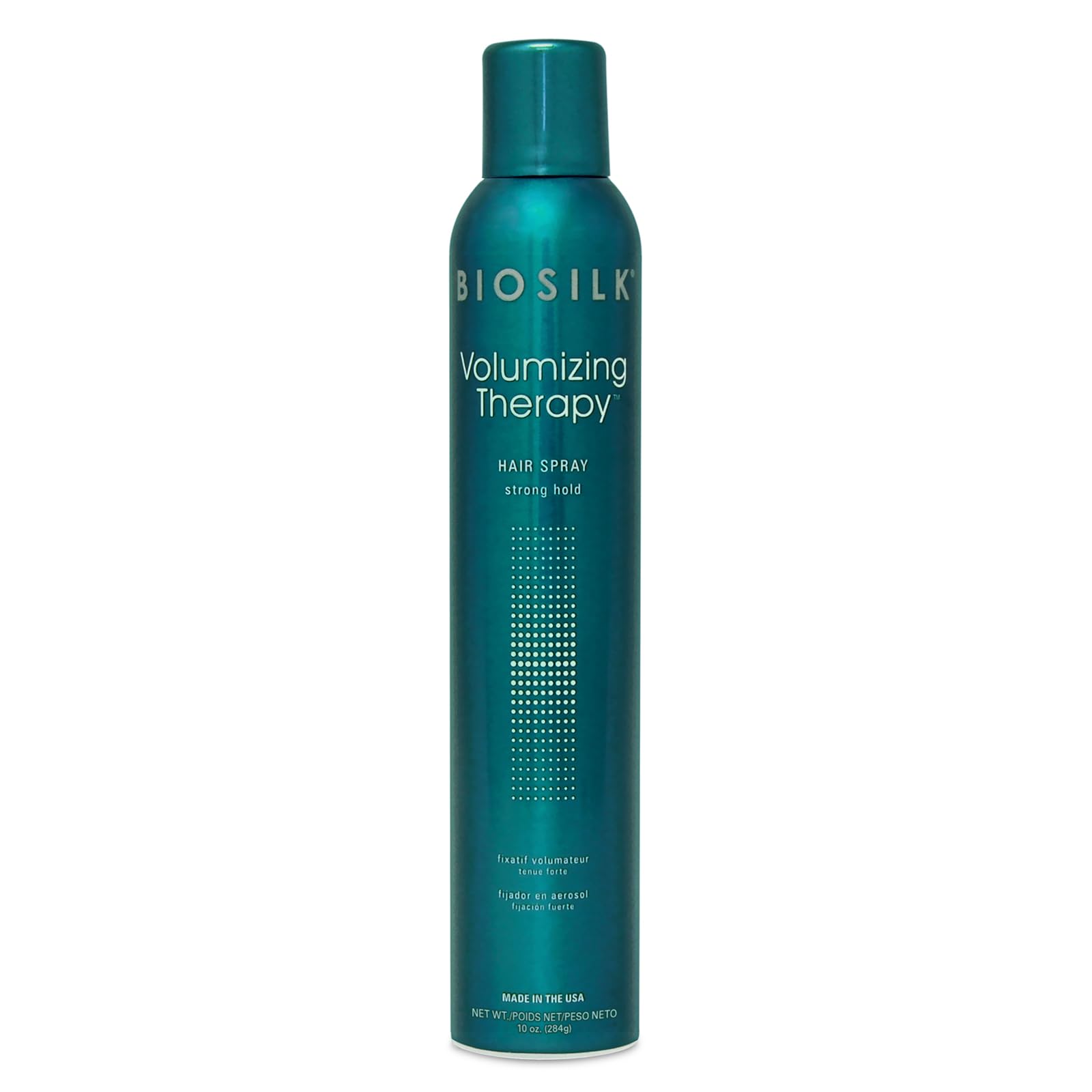 Dark Slate Gray BioSilk Volumizing Therapy Strong Hold Hair Spray, Adds Volume, Strength & Shine, Long-Lasting Style, Silk & Rice Proteins, Sulfate-Free, Paraben-Free, Cruelty-Free, 10 Oz