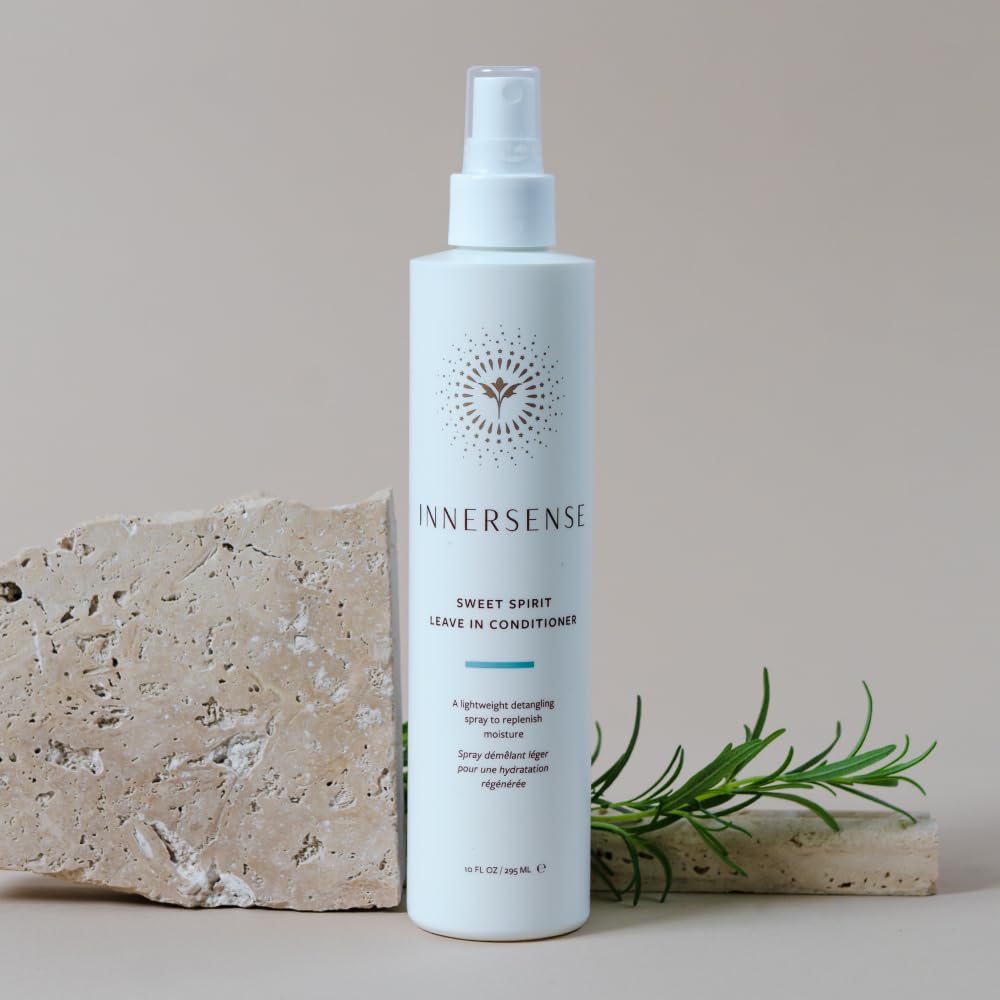 Dark Gray INNERSENSE Organic Beauty - Natural Sweet Spirit Leave-In Conditioner | Non-Toxic, Cruelty-Free, Clean Haircare (Full Size, 10 fl oz | 295 ml)