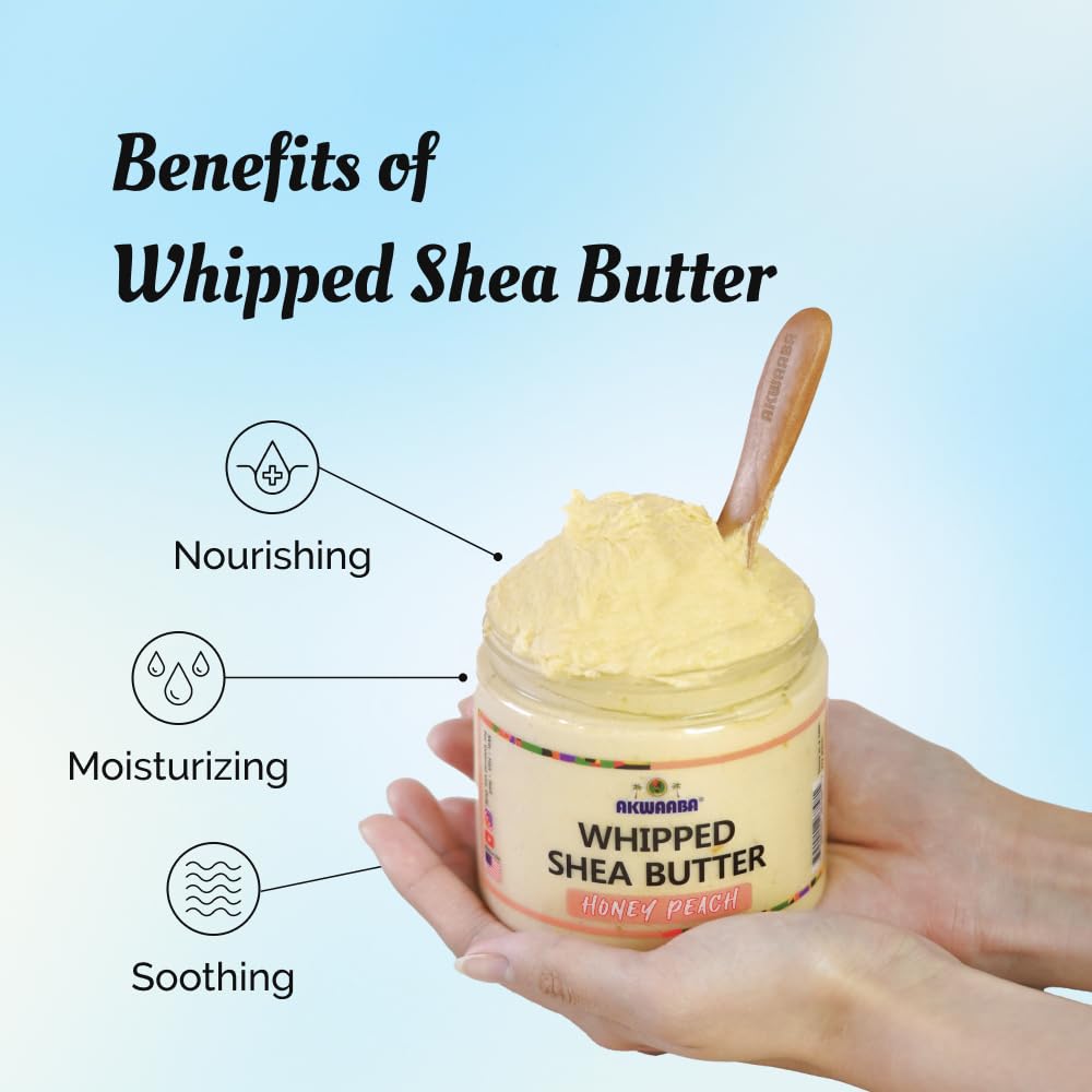 Lavender AKWAABA Whipped Shea Butter (Baby Powder) – Nourishes & Moisturizes | Made with Shea Butter | No Dyes & Parabens | 12 oz / 340 g