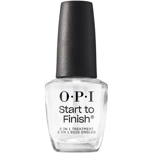 White Smoke OPI Start to Finish | 3-in-1 Nail Polish Treatment, Base Coat, Top Coat, Nail Strengthener | Vitamin A & E, Vegan Formula