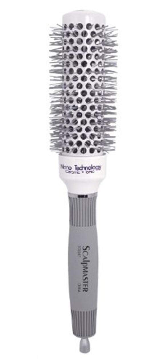 White Smoke Scalpmaster 2" Nano Technology Ceramic + Ionic Hair Brush