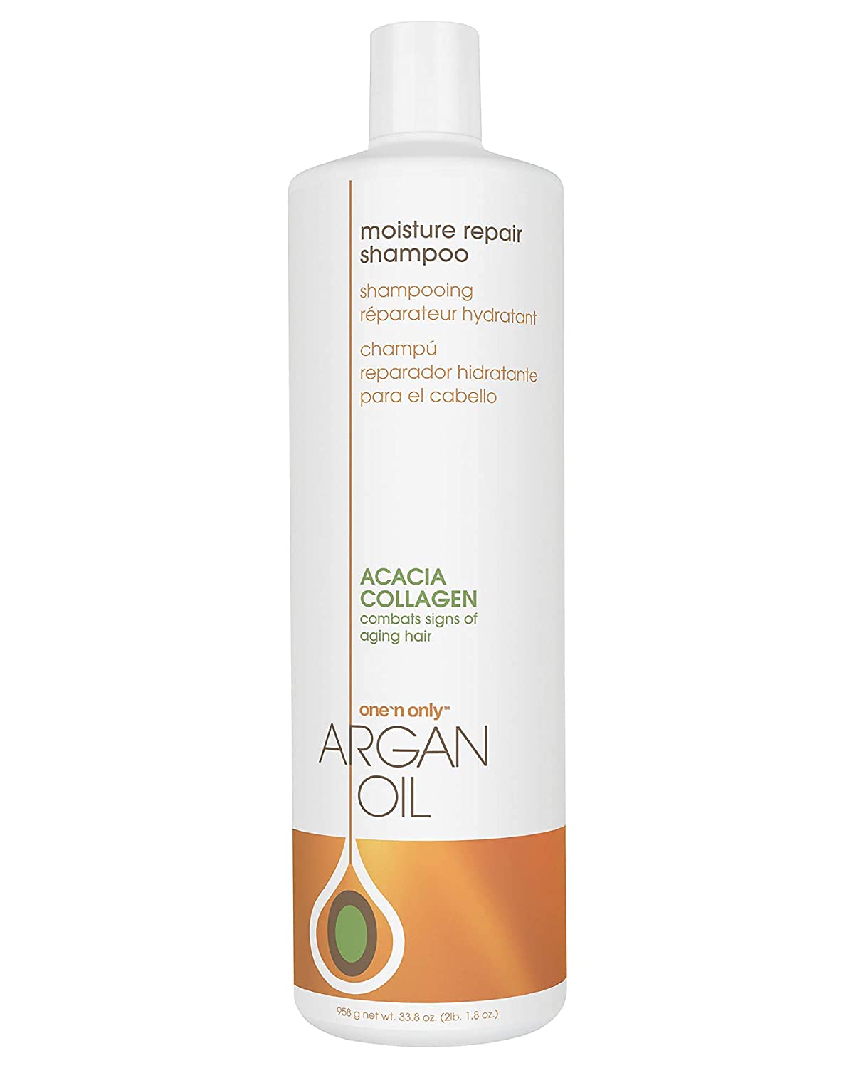 Lavender One 'n Only Moisture Repair Shampoo with Argan Oil, Rebalances Hair Moisture Levels, Adds Volume and Shine, Repairs Damage from Chemicals and Heat Styling, 33.8 Fl. Oz