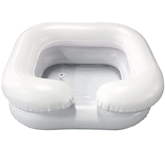 White Smoke DMI Inflatable Hair Washing Basin for Bedridden Disabled, Injured, Elderly, Kids | Portable Hair Washing Station Portable Shampoo Bowls for Home | Loc Detox Tub For Dreads