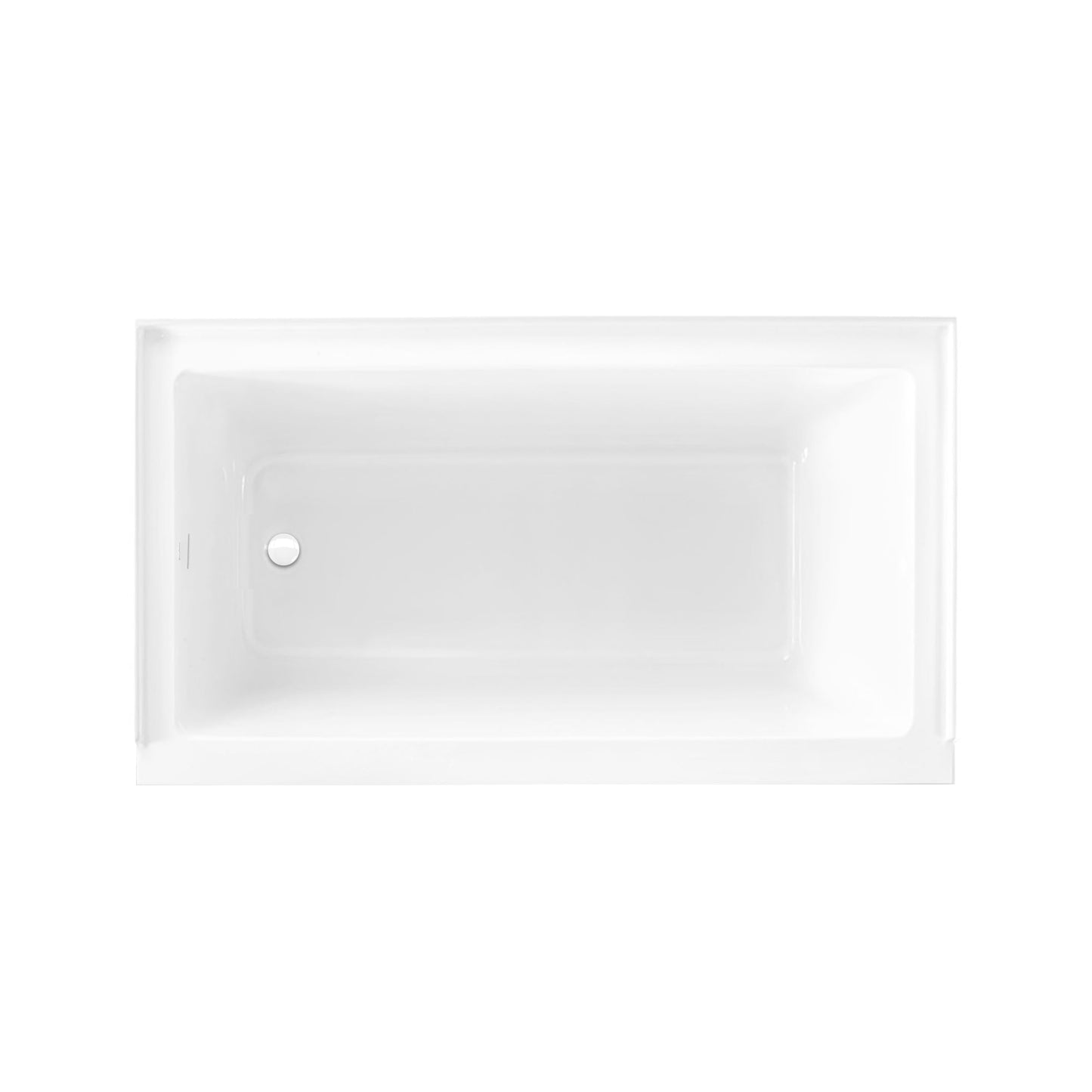 White Smoke Swiss Madison Voltaire 60 x 32 Left Drain Soaking Alcove Bathtub in Glossy White with Integrated Overflow, Drain Included