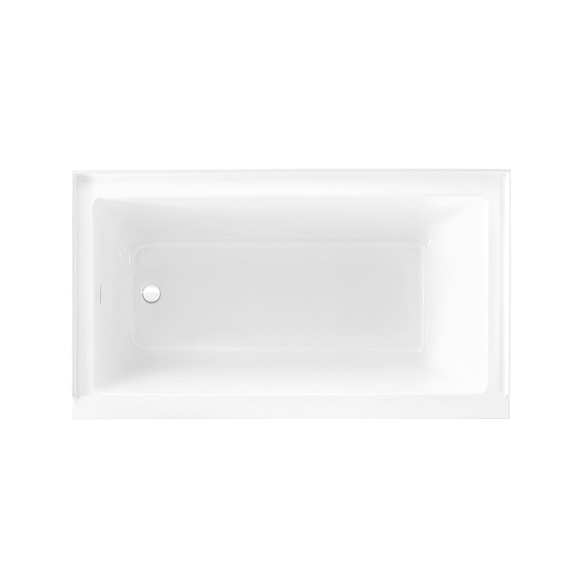 White Smoke Swiss Madison Voltaire 60 x 32 Left Drain Soaking Alcove Bathtub in Glossy White with Integrated Overflow, Drain Included