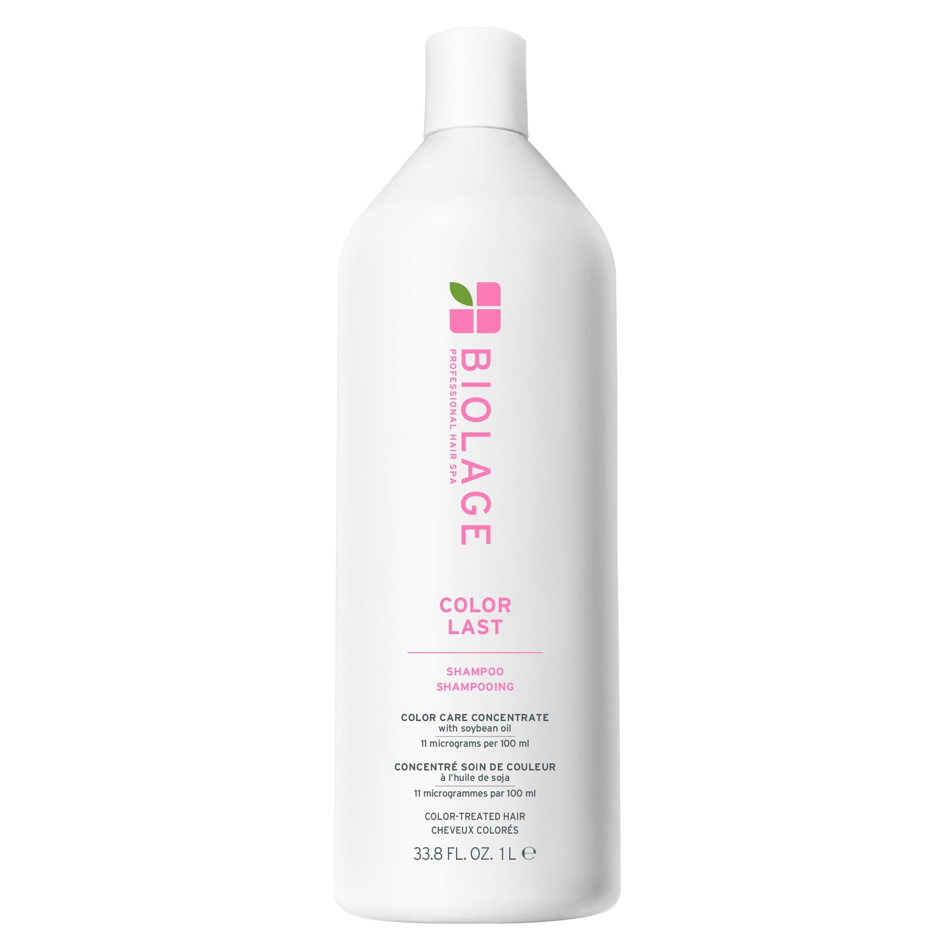 White Smoke Biolage Color Last Shampoo - For Color-Treated Hair, Nourishes, Strengthens, Hydrates and Adds Shine, Soybean Oil & Stearic Acid, Paraben & Mineral Oil-Free, Vegan, 33.8 Fl Oz