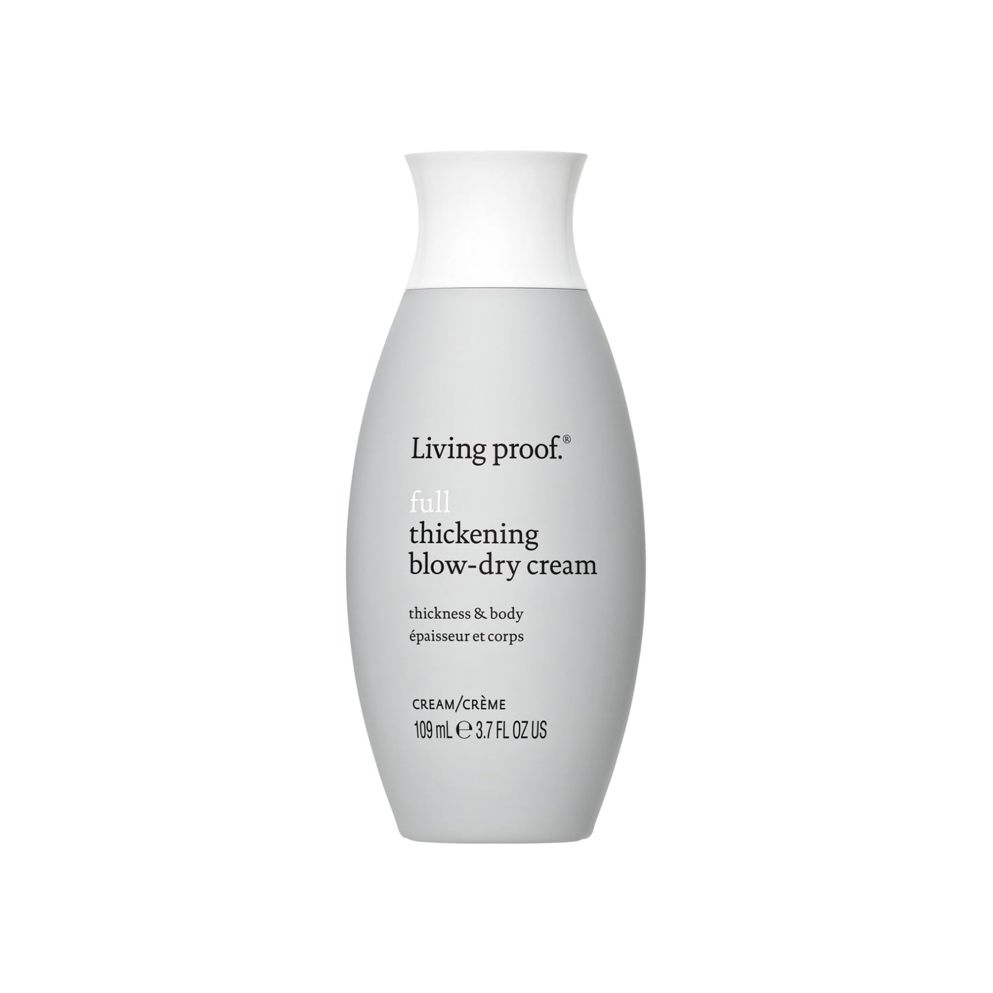 White Smoke Living proof Full Thickening Blow-Dry Cream – All-Day Fullness, Shine, Lightweight Conditioning, Heat Protection for Fine or Flat Hair, 3.7 oz
