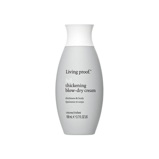 White Smoke Living proof Full Thickening Blow-Dry Cream – All-Day Fullness, Shine, Lightweight Conditioning, Heat Protection for Fine or Flat Hair, 3.7 oz