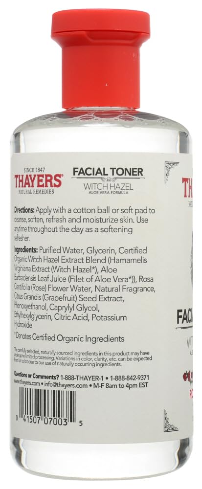 White Smoke Thayers Alcohol-Free Rose Petal Witch Hazel with Aloe Vera, 12 Fluid Ounce Pack Of 12