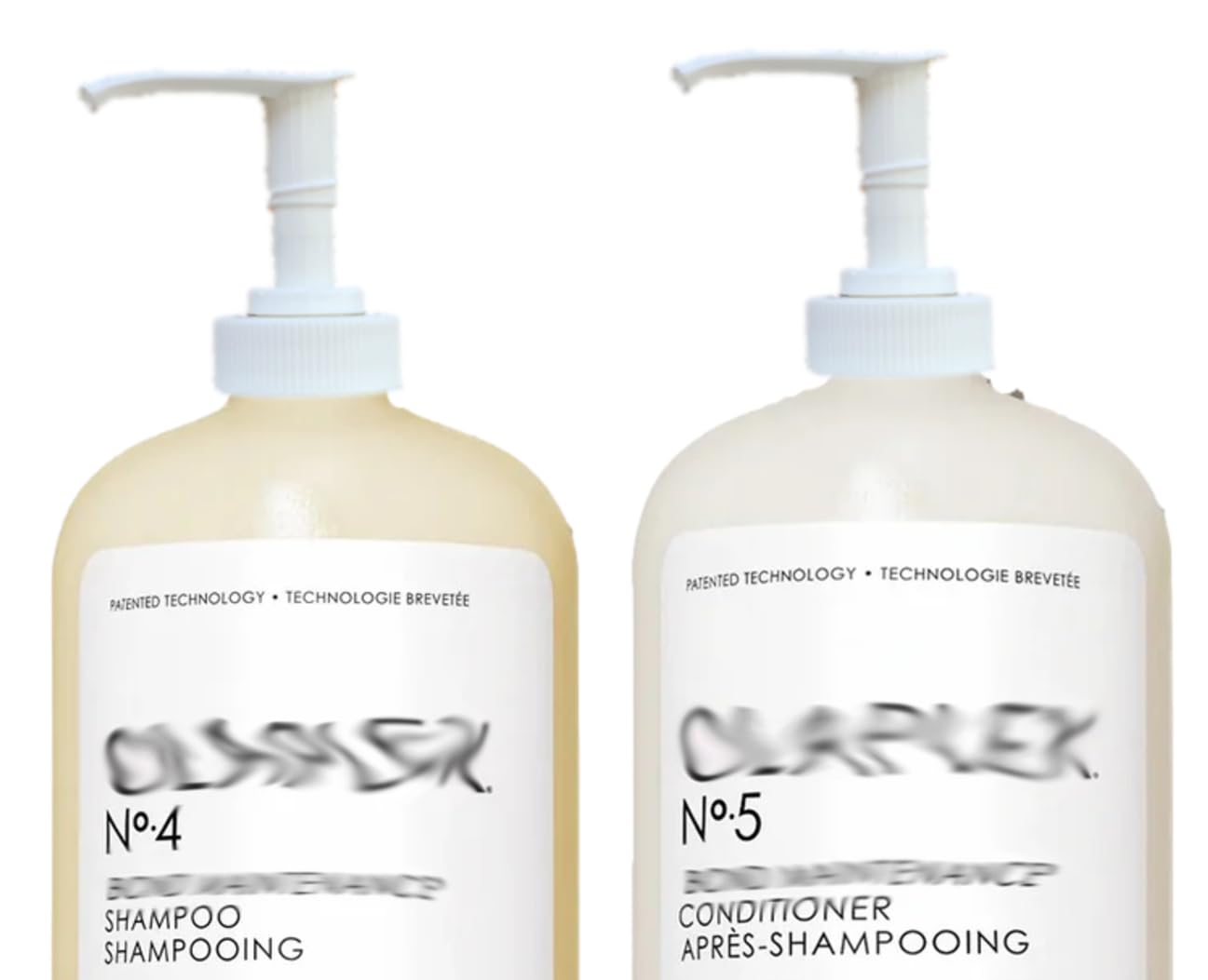 White Smoke Dispenser Pumps Compatible with the New Size Jumbo Olaplex No. 4 Shampoo and No. 5 Conditioner 17.75 oz, 525 ml Size Bottles, Ultra Essentials (Two White Pumps - 4 and 5 (17.75oz Jumbo)