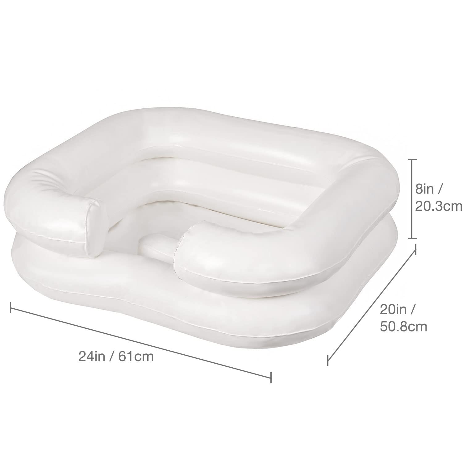 White Smoke DMI Inflatable Hair Washing Basin for Bedridden Disabled, Injured, Elderly, Kids | Portable Hair Washing Station Portable Shampoo Bowls for Home | Loc Detox Tub For Dreads