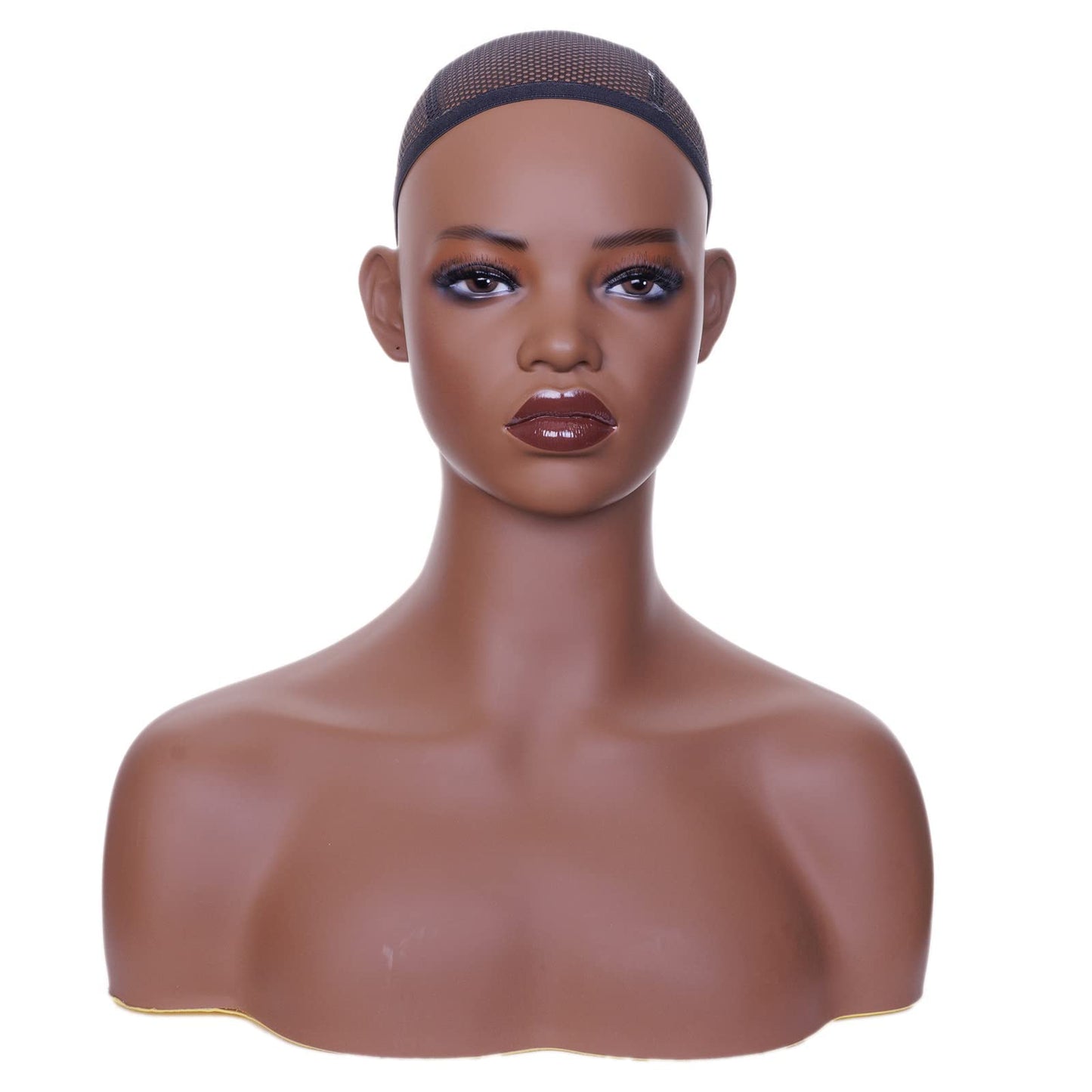 White Smoke JINGFA Whosale Realistic Female Mannequin Head with Shoulders Manikin Wig Head Stands for Wigs,Makeup,Jewerly,Beauty Accessories Displaying
