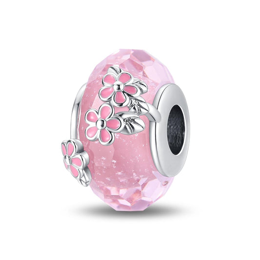 White Smoke ChenYuTe 925 Sterling Silver Murano Charms, Clear Flower Beads Multi-color Women's Bracelet Necklace Jewelry Gifts