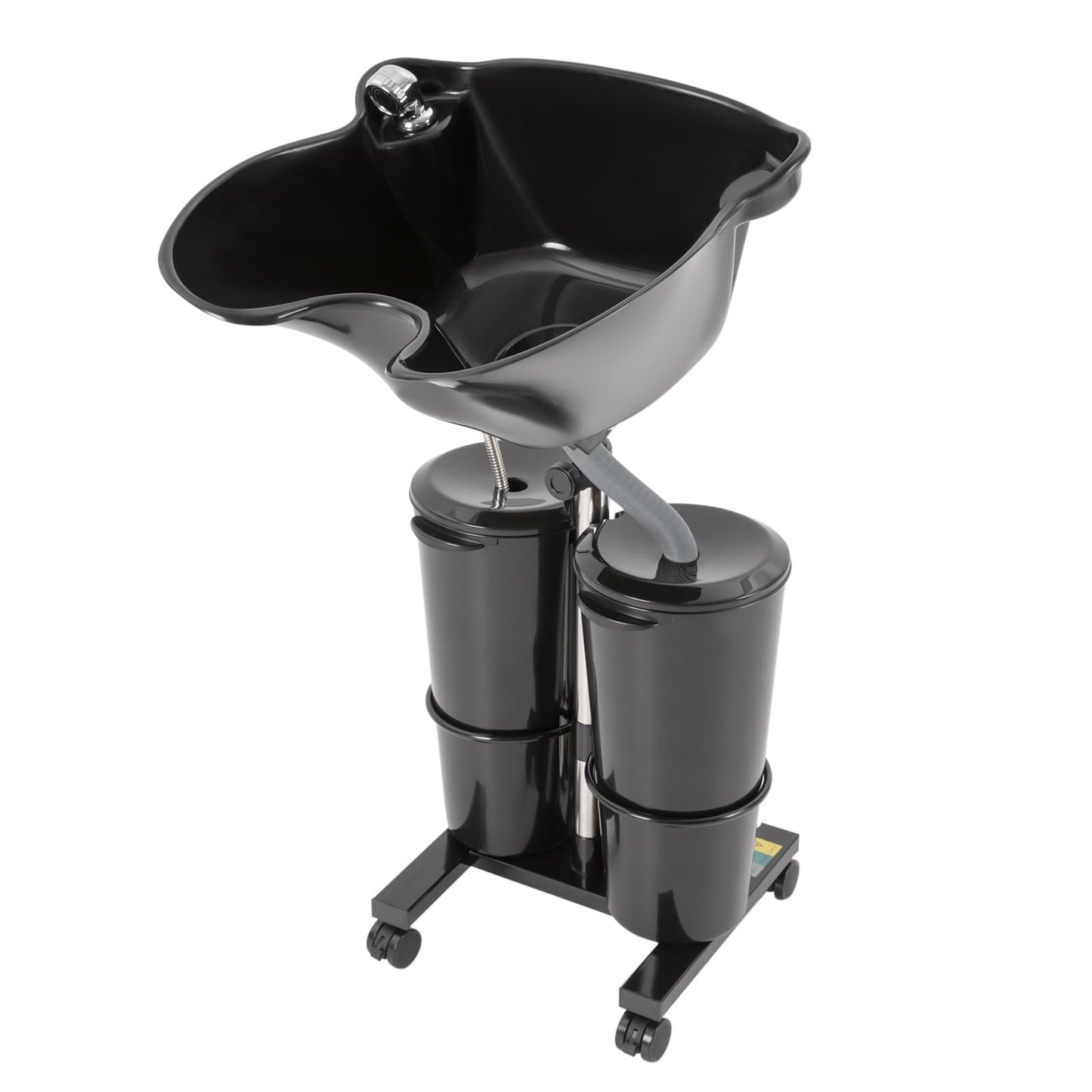 White Smoke BINELUCOLU Portable Shampoo Bowl, Adjustable Plastic Shampoo Unit with 2 Water Tanks Electric Pump Hair Washing Deep Sink for Washing Hair
