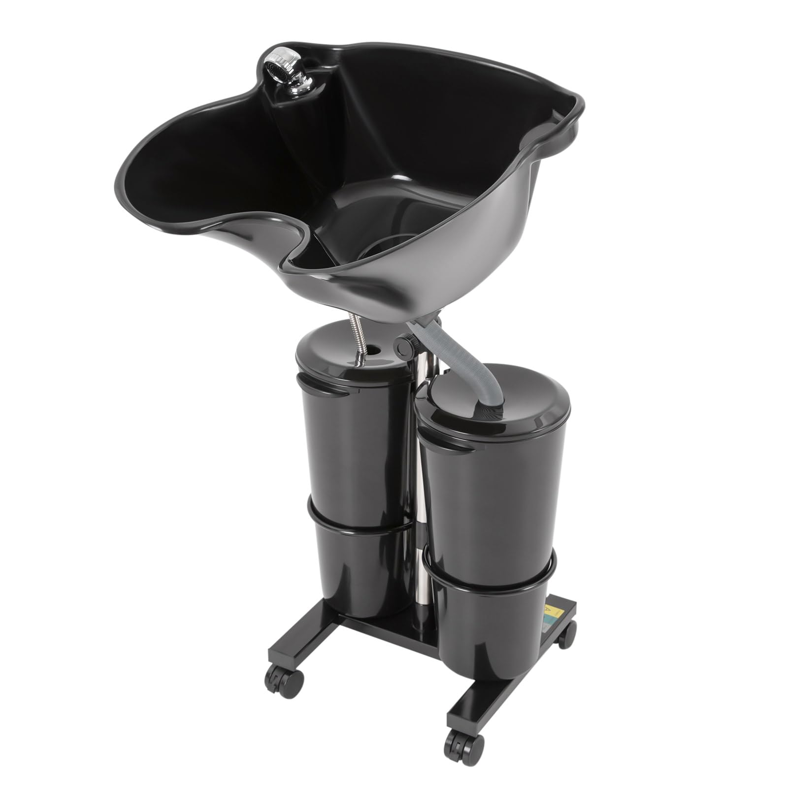 White Smoke BINELUCOLU Portable Shampoo Bowl, Adjustable Plastic Shampoo Unit with 2 Water Tanks Electric Pump Hair Washing Deep Sink for Washing Hair