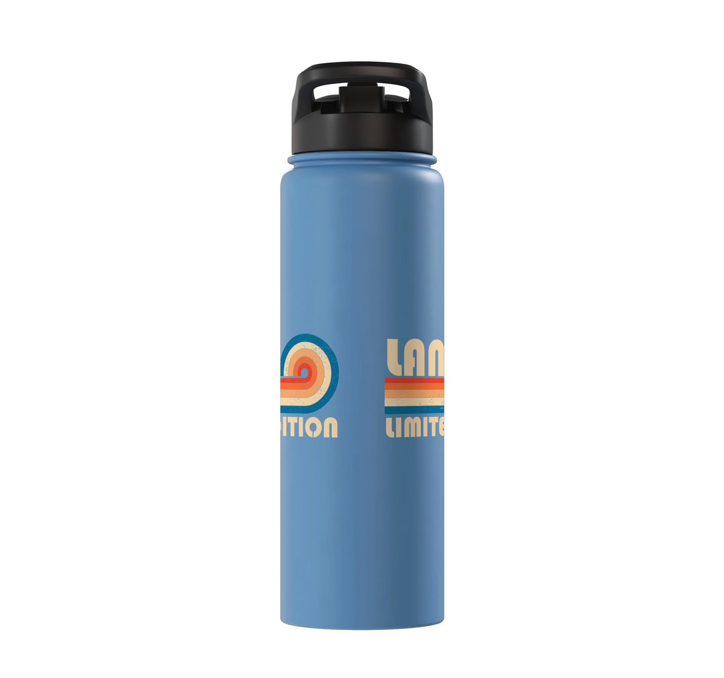 Cadet Blue LANZA Retro 70s 80s Sunset Stripe Stainless Steel Insulated Water Bottle