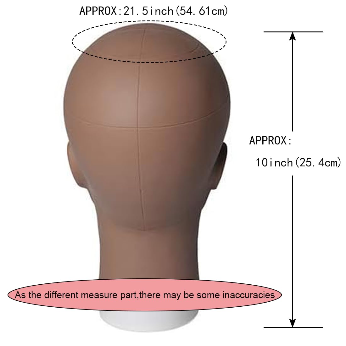 White Smoke HAIRWAY Mannequin Head Female Mannequin Head Stand Cosmetology Mannequin Head for Wigs Manikin Doll Mannequin Head for Wigs Making and Display with Free T-pins (Brown, 21.5inch)
