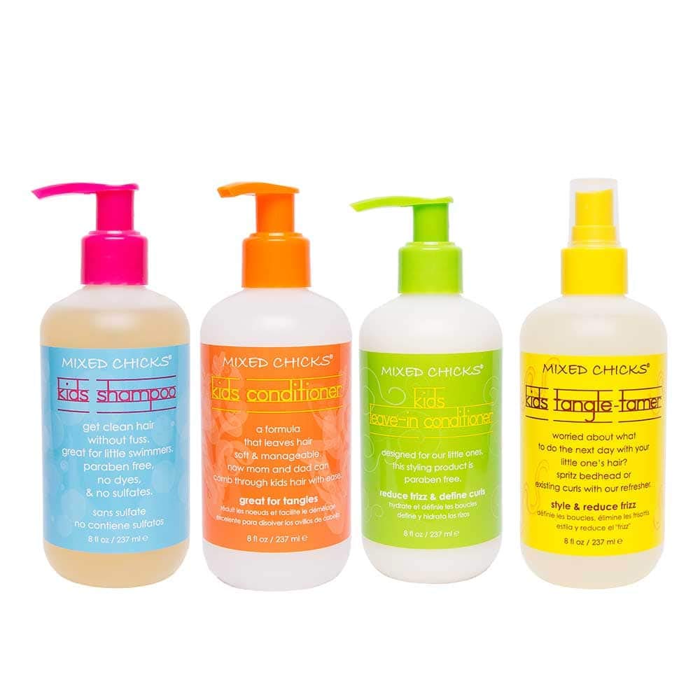 White Smoke Mixed Chicks Kid's Quad Pack - Shampoo, Conditioner, Leave-in Conditioner, Tangle-Tamer, 8 fl.oz (Pack of 4)
