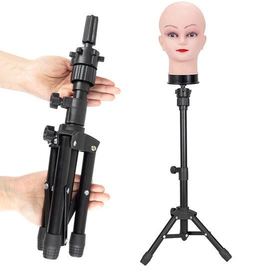 White Smoke ZQIAN BEAUTY 25 Inch Wig Stand Tripod, Adjustable Mannequin Head Stand, Wig Head Stand for Training Heads And Canvas Block Head (Mannequin Head Not Included)