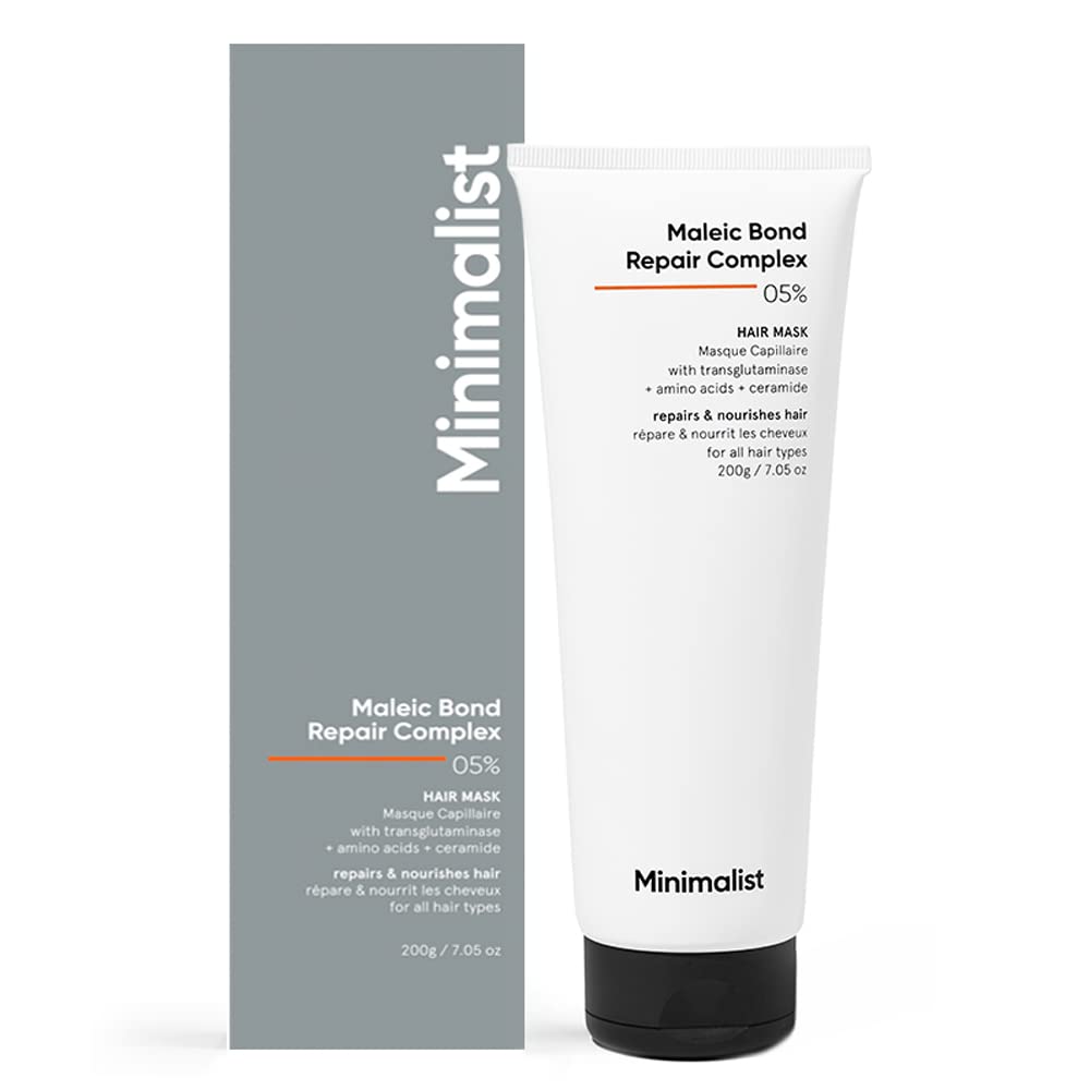 White Smoke Minimalist Hair Mask for Damaged Hair & Frizzy Hair | Post Shampoo | Maleic Bond Repair Complex 5% | Transglutaminase, Amino Acids & Ceramides | For Women & Men | 7.05 Oz/200 gm
