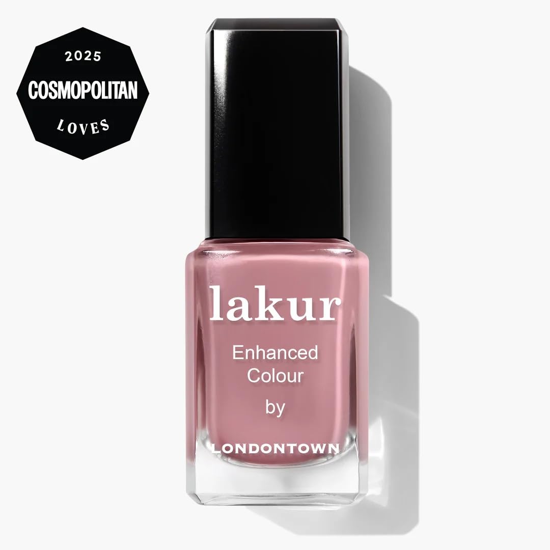 White Smoke LONDONTOWN Lakur Nail Polish – Nude & Brown Shades, Long-Lasting, Streak-Free, Chip-Resistant | 21+ Free Non-Toxic Vegan Nail Color, Strengthens & Hydrates Nails, 0.4 Fl Oz - Crowning Crumpet
