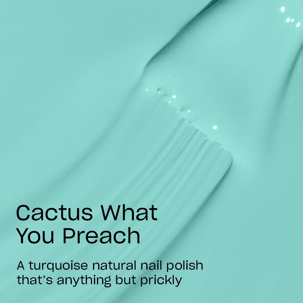 Sky Blue OPI Nature Strong Cactus What You Preach | Opaque Bright Blue Crème Natural Origin Nail Polish | Plant Based, Vegan, Cruelty Free