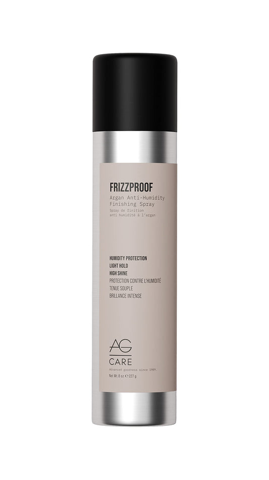 Gray AG Care Frizzproof Argan Anti-Humidity Finishing Spray, Lightweight Flexible Hold – Blocks Frizz, Adds Shine, Humidity Protection – Argan Oil-Infused, 8 Oz