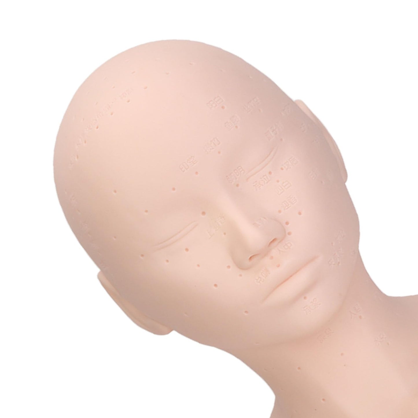White Smoke Esthetics Mannequin Head with Shoulders, Cosmetology Mannequin Head with Acupuncture Points, Soft PVC Mannequin Head for Facials Massage, Wigs Hat Display, Makeup Practice