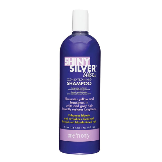 White Smoke One 'n Only Shiny Silver Purple Shampoo - Argan Oil Toning Hair Shampoo for Blonde, Gray, White & Highlighted Hair - Moisturizes, Brightens & Reduces Brassiness (1 Liter)