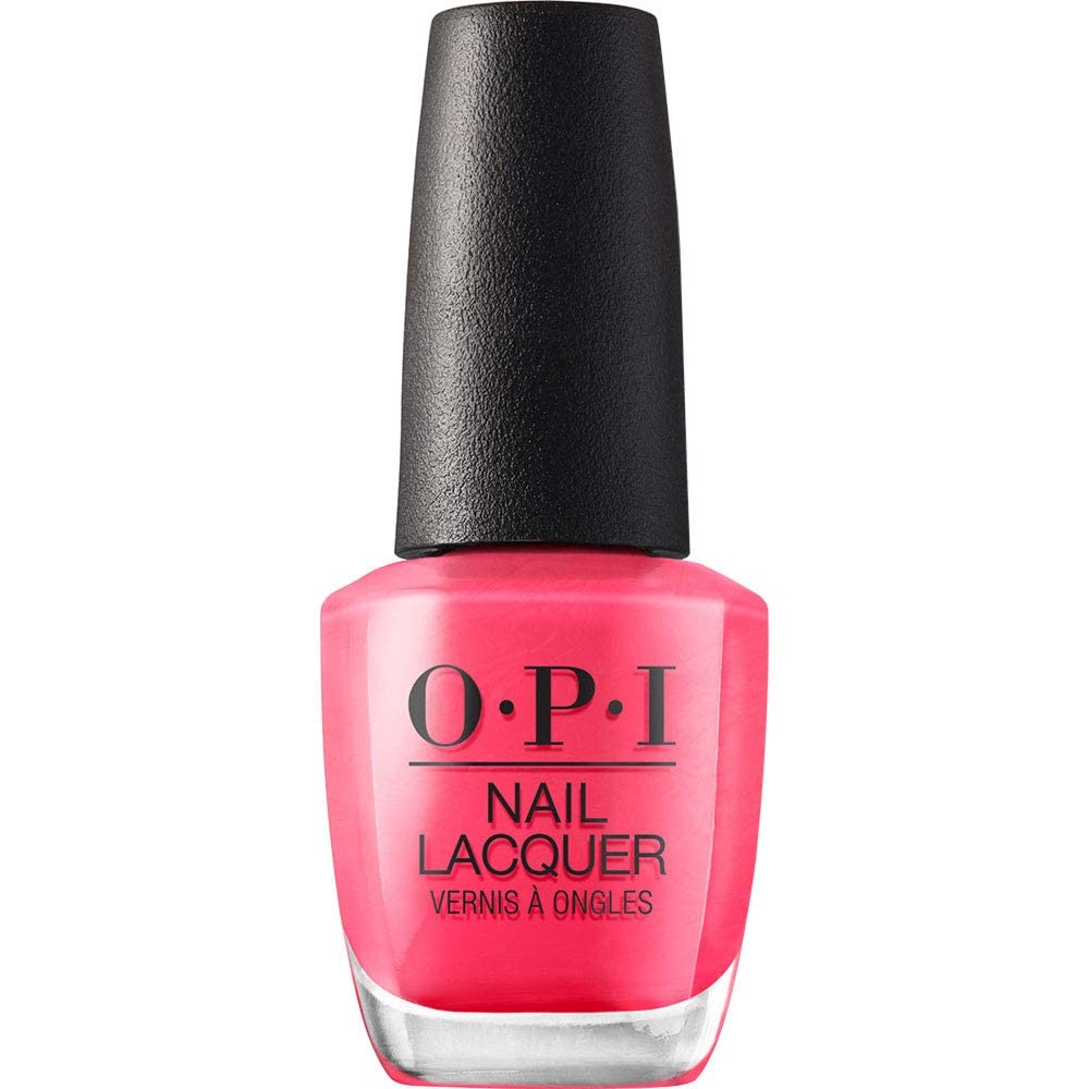 White Smoke OPI Nail Lacquer Strawberry Margarita | Opaque Bright Pink Crème Chip Resistant Nail Polish | Fast Drying, Streak Free